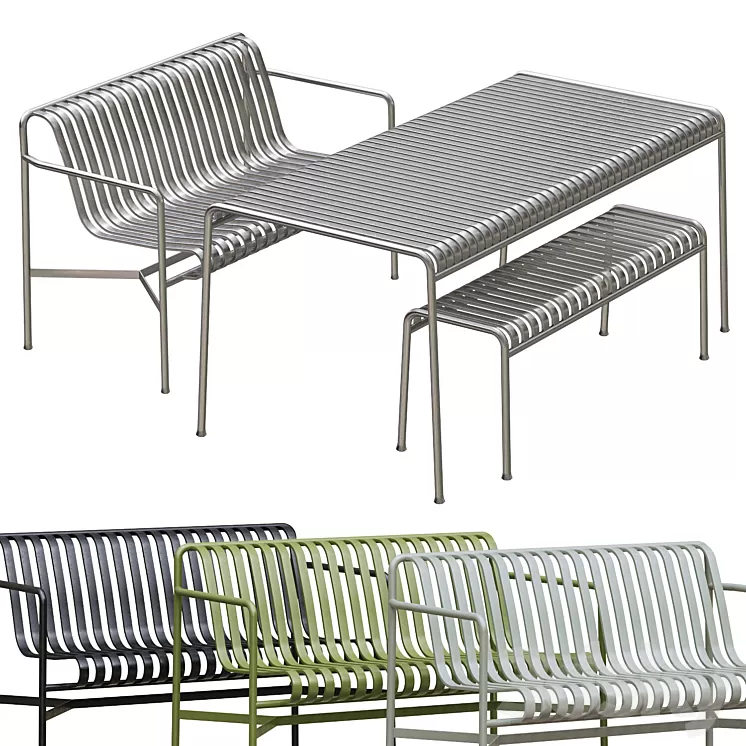 Palissade Hay Table Set2 3D Model Free