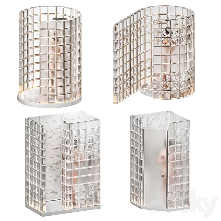 Pallet of glass block 3D Model Free