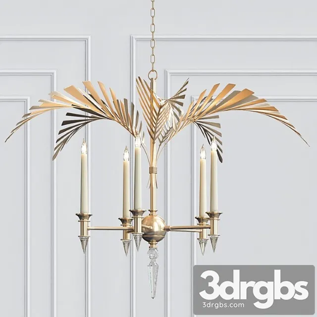 Palm Frond 5 Light Chandelier 3D Model Free