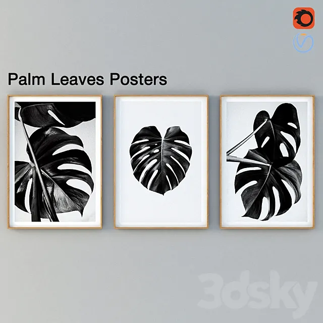 Palm Leaves Posters 3D Model
