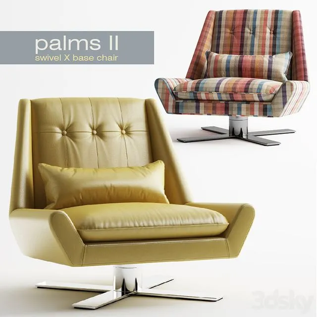 Palms II - Swivel X Base Chair 3D Model
