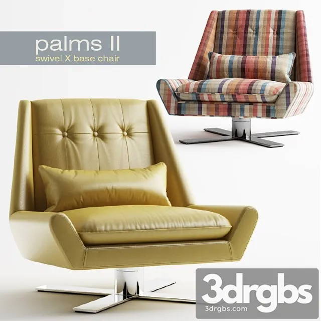 Palms ii - swivel x base chair 3D Model Free