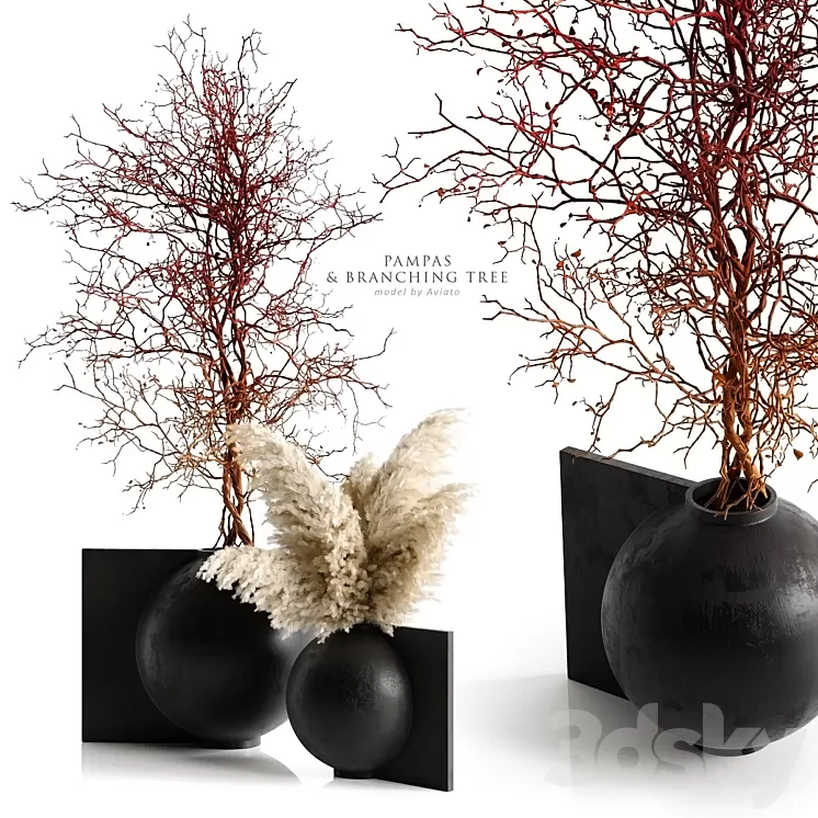 Pampas & branching tree 3D Model Free