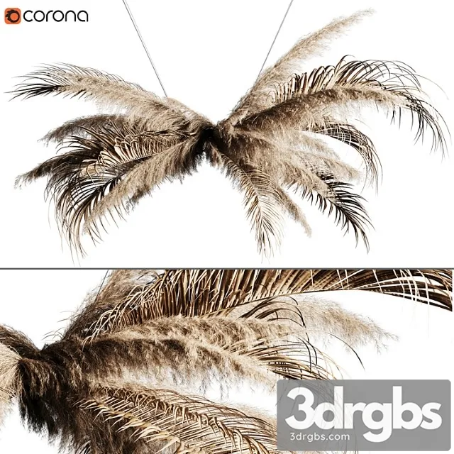 Pampas grass chandelier 02 3D Model Free