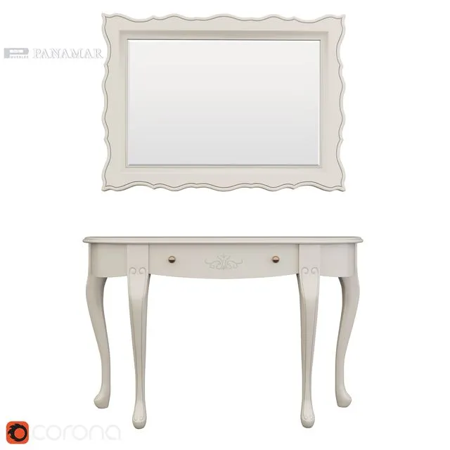 Panamar console and mirror (2) 3D Model