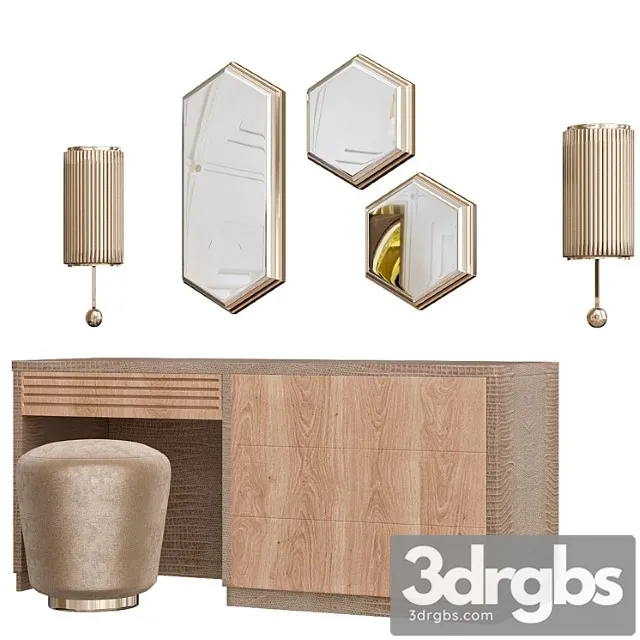 Pandora upholstered pouf by caroti 2 3D Model Free