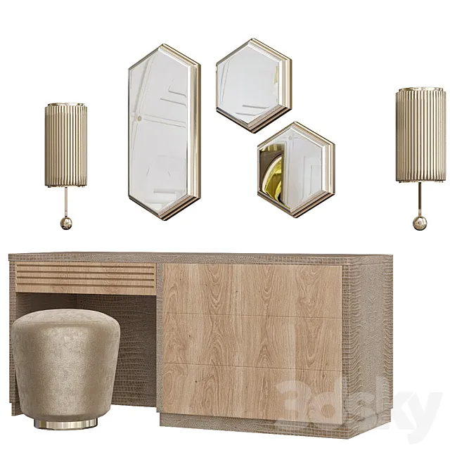 PANDORA Upholstered pouf by Caroti 3DModel