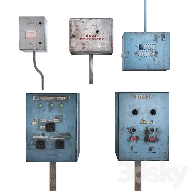 Panel boxes electrical and oxygen 3D Model