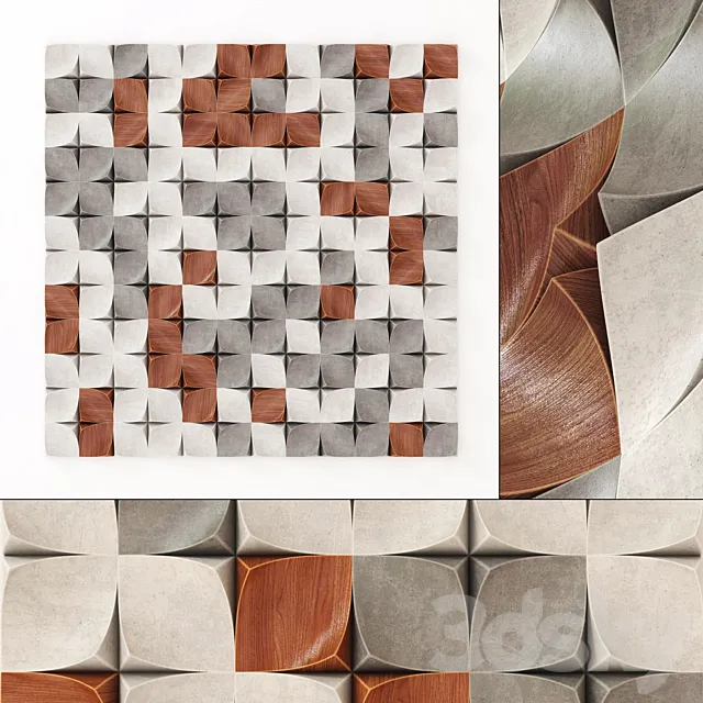 Panel concrete wood sheet angle n1 _ 3DModel