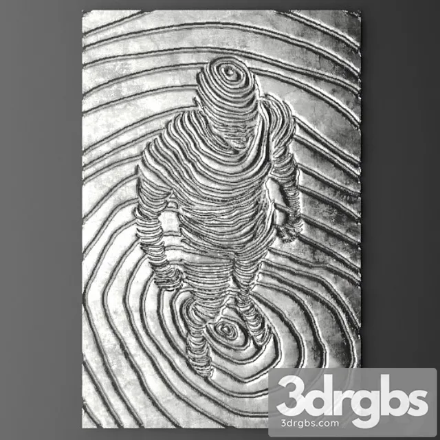 Panel Decor For The Wall Picture Lux Lukhuri Decor Art Modern Art Abstraction Man 3D Model Free