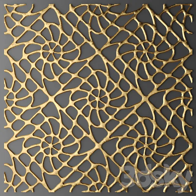 Panel. lattice. perforation. luxury. gold. wall decor 3DModel