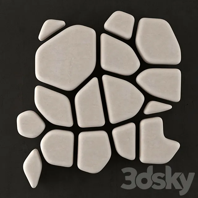 Panel of pebbles 3D Model