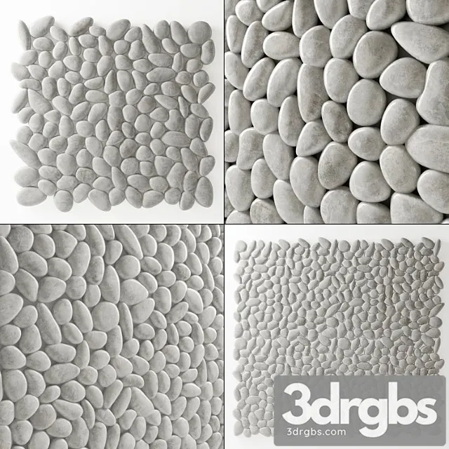 Panel pebble smooth tile bathroom 3D Model Free