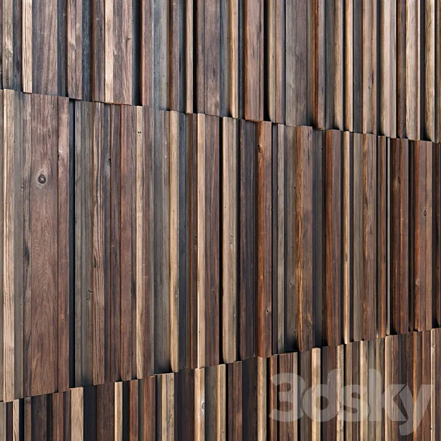 Panel rail line wood n2 3D Model