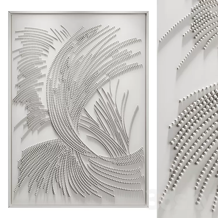 Panel WHITE FLAME 3D Model Free