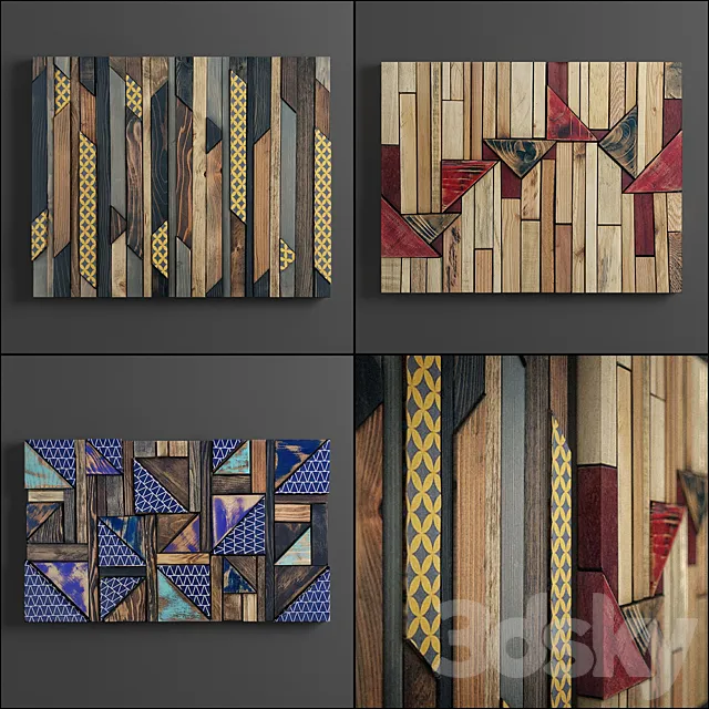 panel wood art 02 3DModel