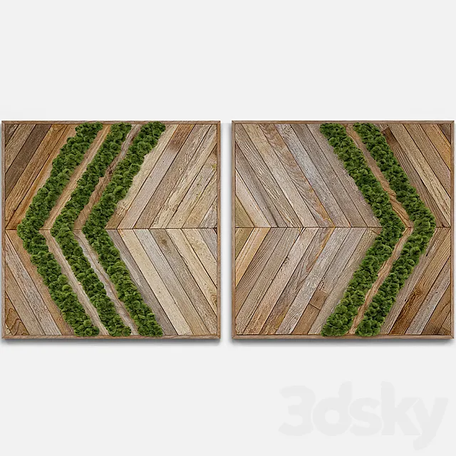 panel wood moss 3DModel