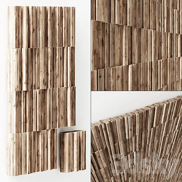 Panel wood rail plate n1 3D Model