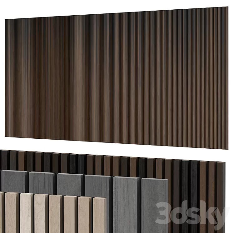 Panels with slats 3D Model Free