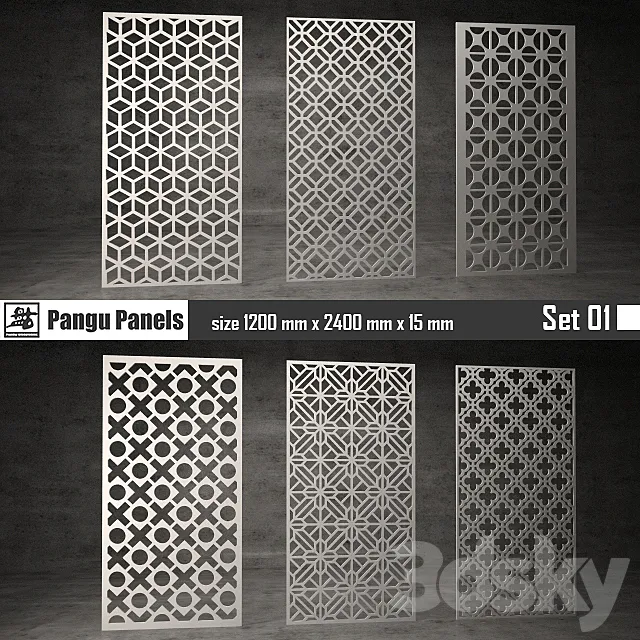 Pangu Panels Set 01 3D Model