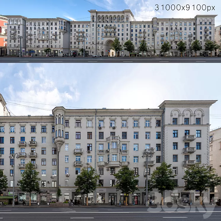 Panorama from Tverskaya street 3D Model Free Download