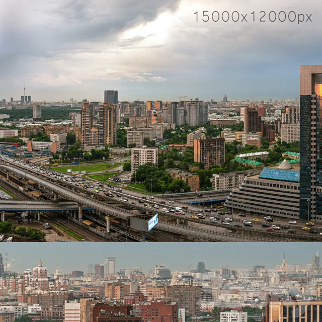 Panorama of Moscow from the flour mill passage 3D Model