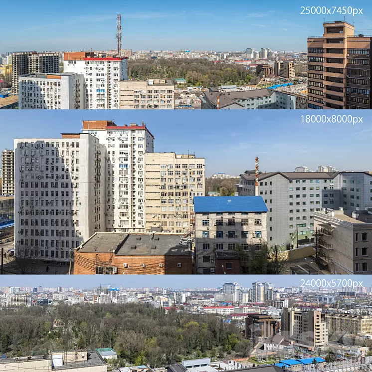 Panorama of the city of Krasnodar 3D Model Free