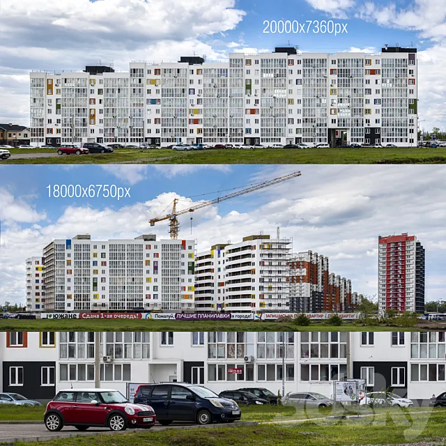 Panorama with new buildings 3D Model