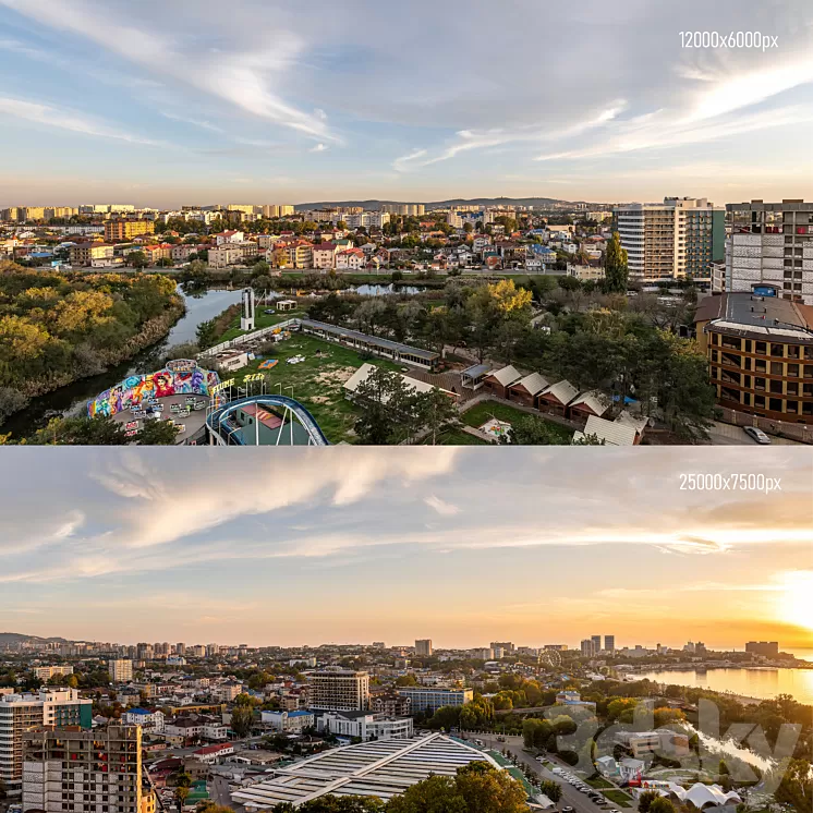 Panoramas of Anapa at sunset 3D Model Free Download