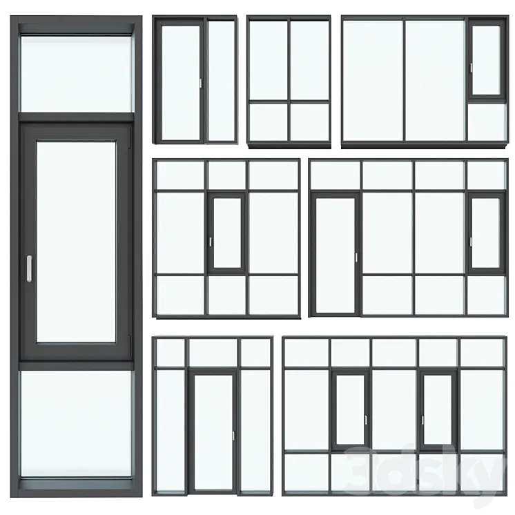 Panoramic glazing / stained glass 3D Model Free