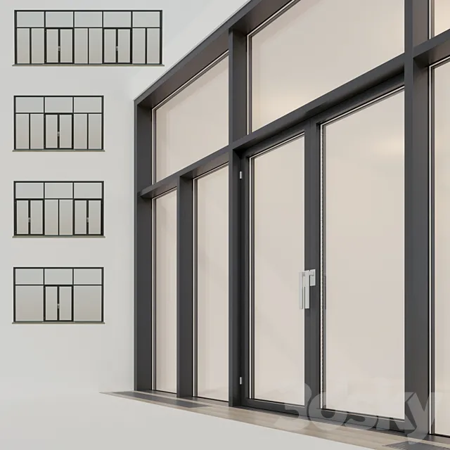 Panoramic glazing. Stained glass window 20 3D Model