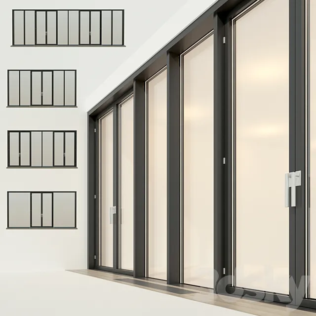 Panoramic glazing. Stained glass window 21 3DModel