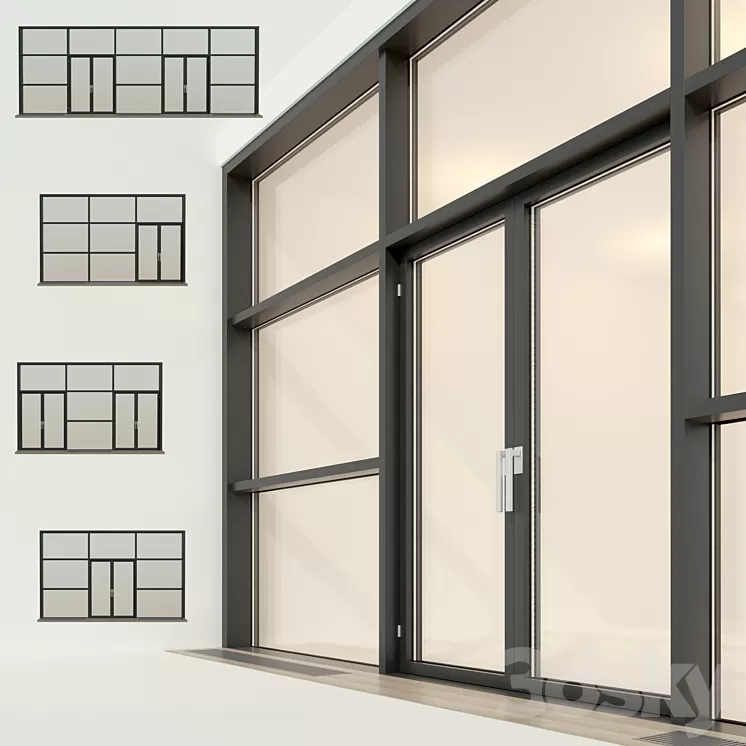 Panoramic glazing. Stained glass window 25 3D Model