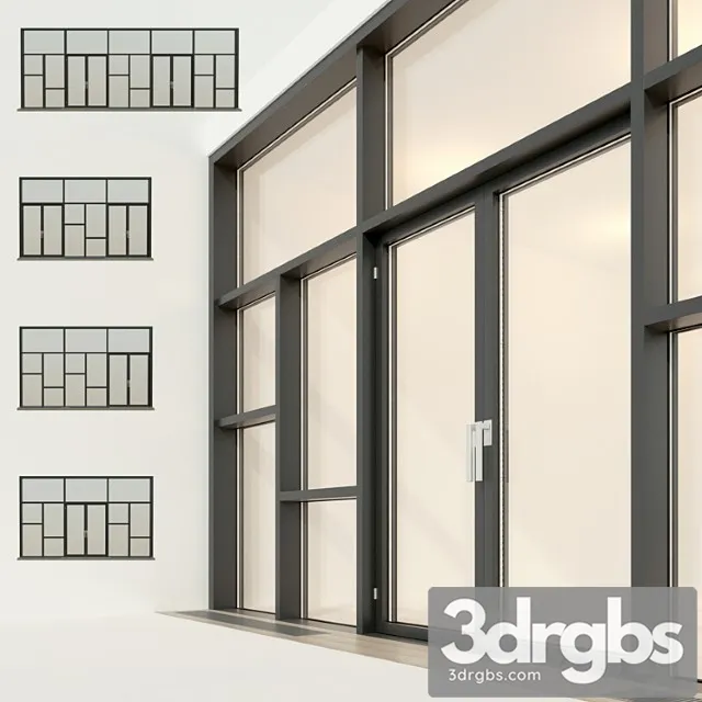 Panoramic glazing. stained glass window 26 3D Model Free