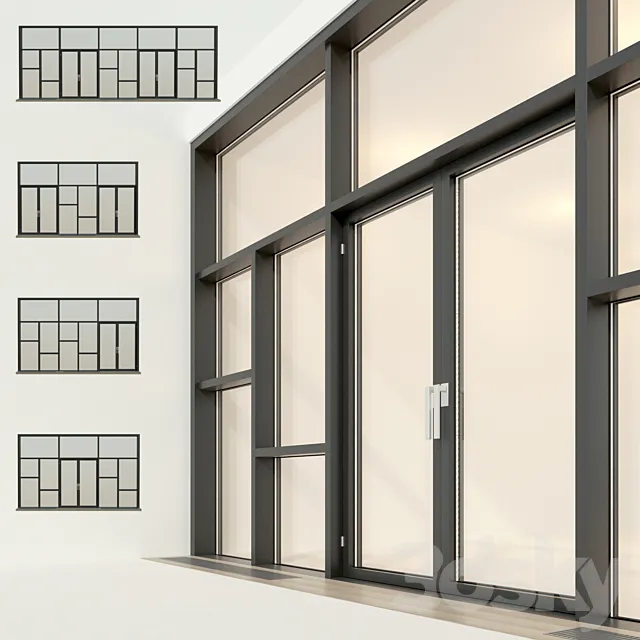 Panoramic glazing. Stained glass window 26 3DModel