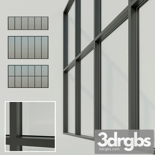 Panoramic Glazing Stained Glass Window 3D Model Download