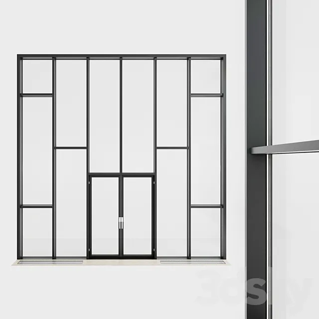 Panoramic glazing. Stained glass window. thirty 3D Model