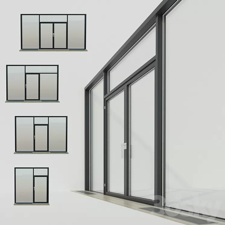 Panoramic windows. Stained Glass.5 3D Model