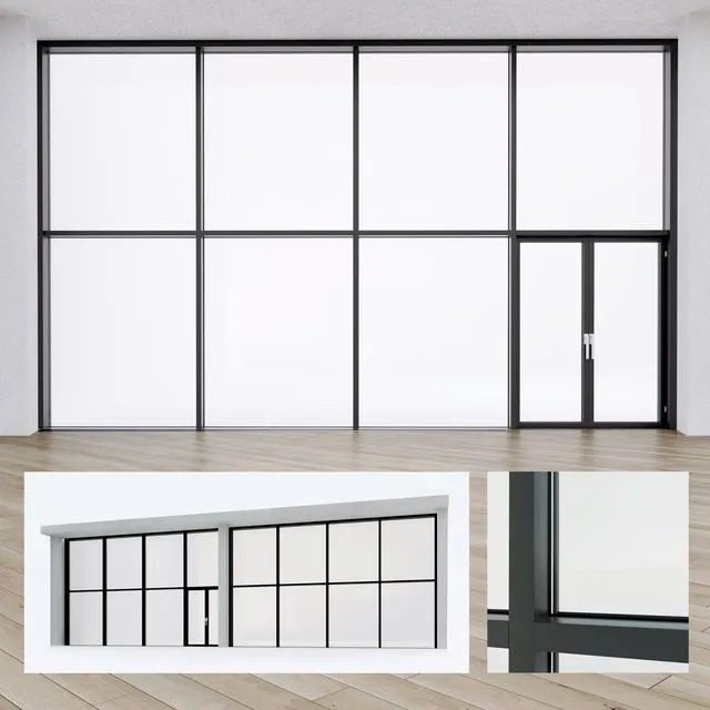 Panoramic windows. Stained glass.8 3D Model