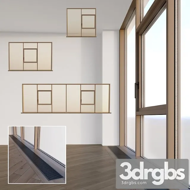 Panoramic Windows Stained Glass Window Four 3D Model Free