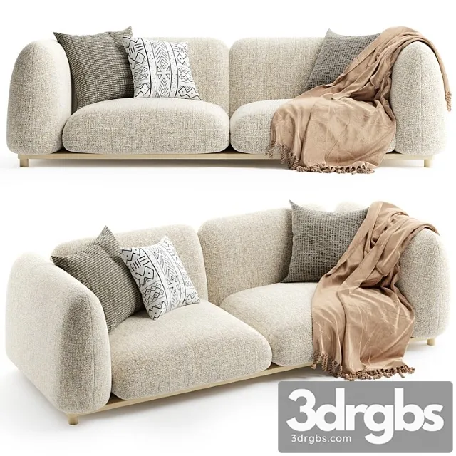 Paola lenti mellow sofa 2 seater 2 3D Model Free