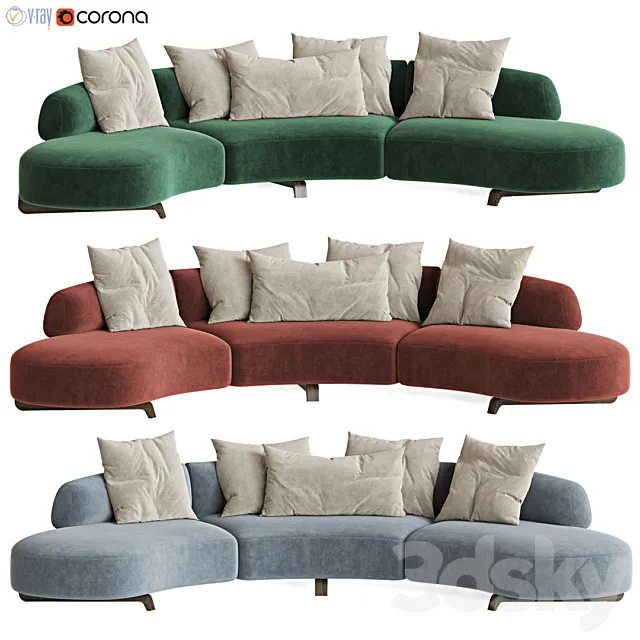 Paolo Castelli Vao Curved Sofa 3DModel
