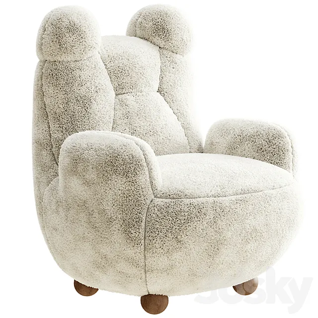 Papa bear armchair fur 3DModel