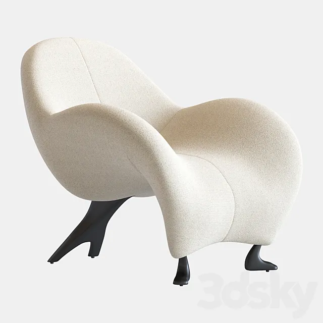 Papageno Chair by Leolux Upholstered in Bouclé Fabric 'Monza 00' Free Download