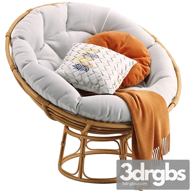 Papasan Armchair Scandinavian 3D Model Free