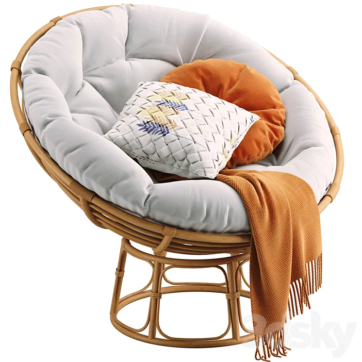 Papasan armchair scandinavian 3D Model Free