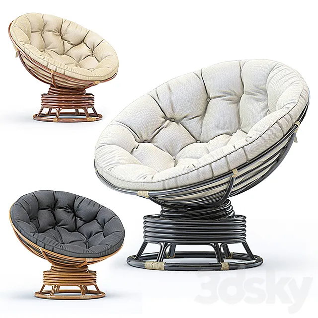 Papasan rocking chair 3D Model