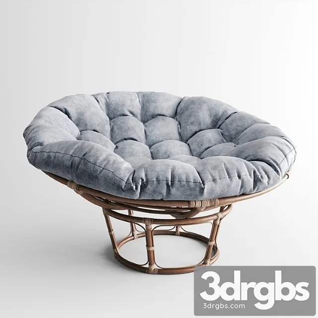 Papasan taupe chair 3D Model Free