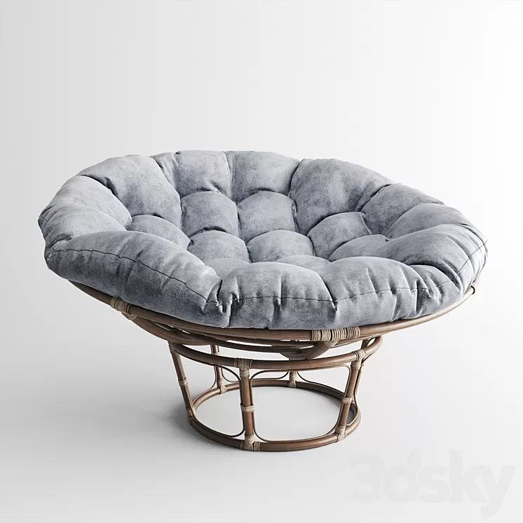 Papasan Taupe Chair 3D Model