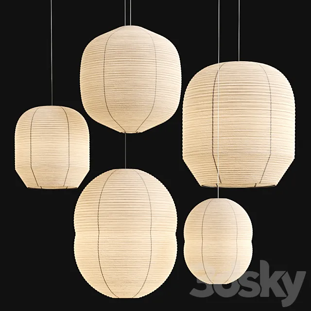Paper Lanterns by Hotaru 3D Model